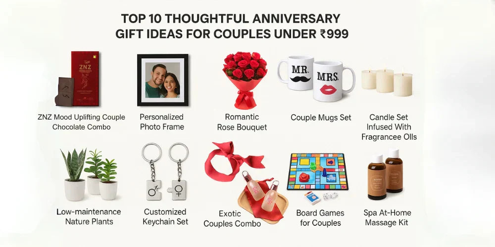 Top 10 Thoughtful Anniversary Gift Ideas for Couples Under ₹999