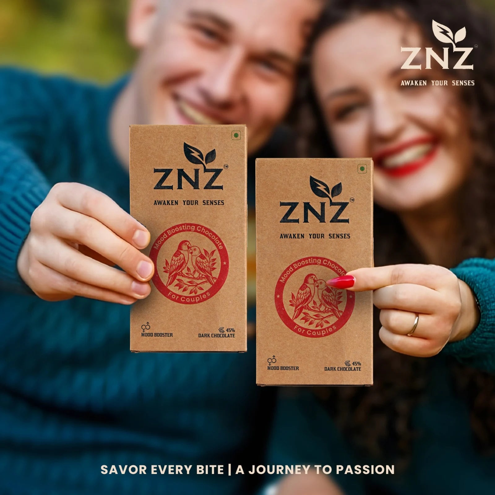 couple holding  znz chocolate