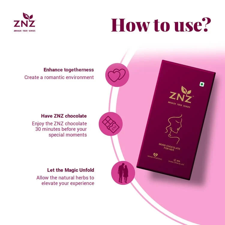 ZNZ chocolate for women packaging with usage instructions 