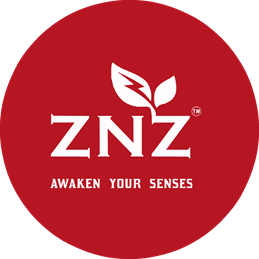 ZNZ logo on a red background with 'Awaken Your Senses' text